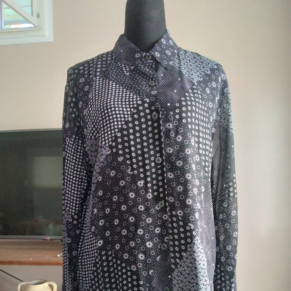 Jones New York Patterned Blouse | Size L